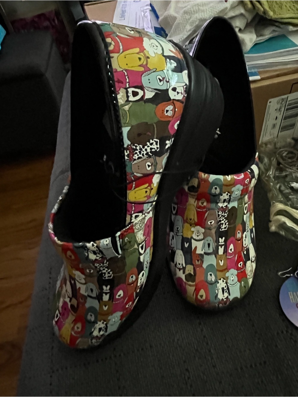 easy street Multicolor Dog Pattern Clogs